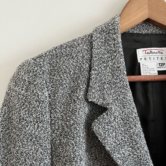 Talbots vintage Wool Tweed Jacket 12P Blazer Preppy Capsule Academia - Picture 9 of 11